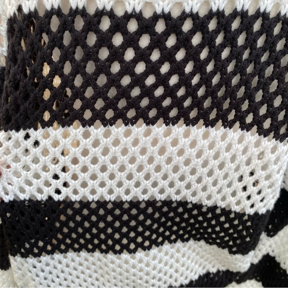 H&M Knitted Black & White Striped Cropped Cardigan NEW - Picture 7 of 8